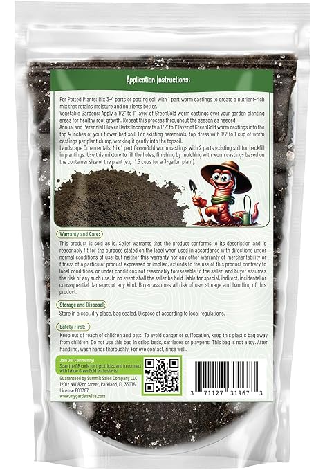 GARDENWISE Organic Worm Castings Premium Worm Castings Fertilizer for Nutrient-Rich Soil and Healthy Plant Growth (3 QUARTS)
