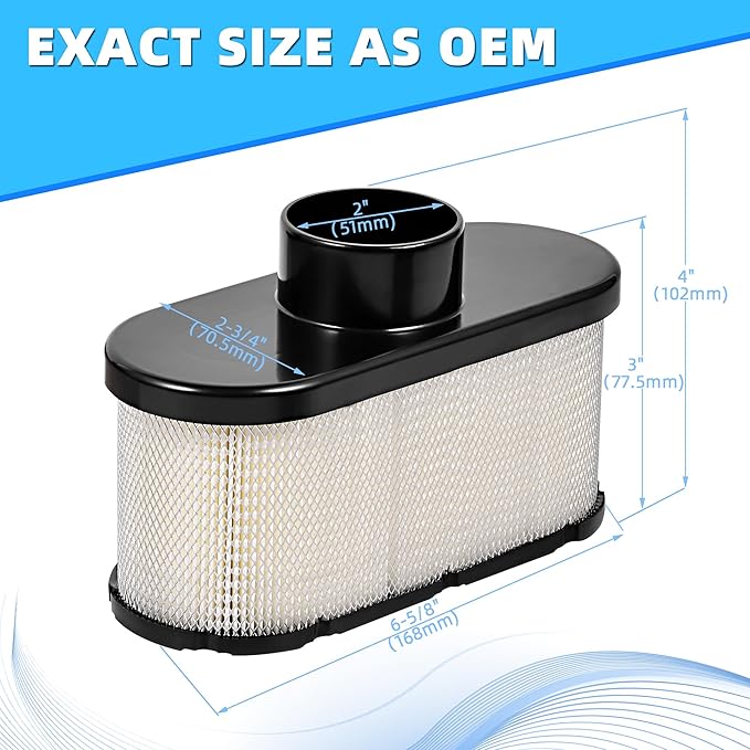 2 Pack 11013-0752 Air Filter for Kawasaki FR691V FR651V FR730V FS481V FS541V FS600V FS651V FS691V FS730V 11013-0813 11013-7049 11013-0726 11013-7047 KM-11013-0752 John Deere MIU12555 X350 X300 X320