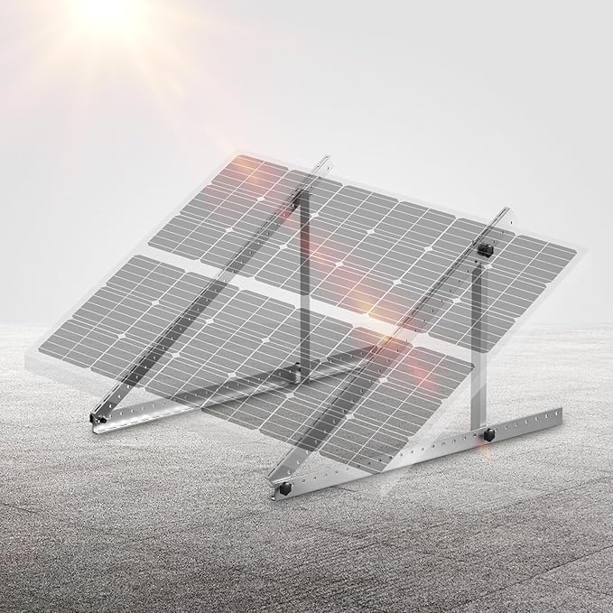 VEVOR 2 Sets Solar Panel Mounting Brackets - 45-Inch, 0 to 90 Adjustable Tilt Mounts Support 100-400W Solar Panels, Lightweight Aluminum Brackets with Folding Tilt Legs for RV, Boat, Off-Grid