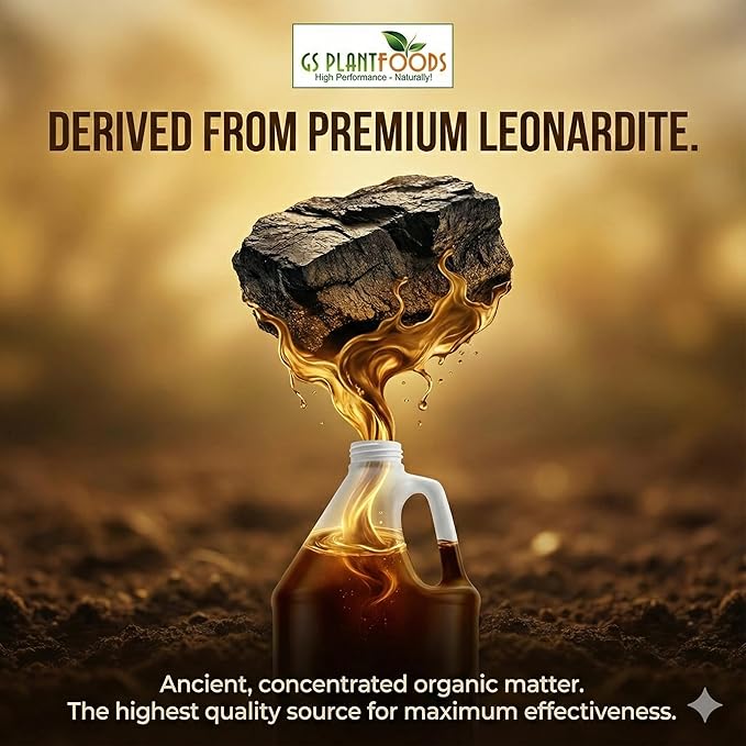 GS Plant Foods Humic Acid Soil Amendment – Leonardite-Derived Liquid Concentrate for Improved Soil Structure & Nutrient Availability – OMRI Listed for Organic Use – 55 Gallons