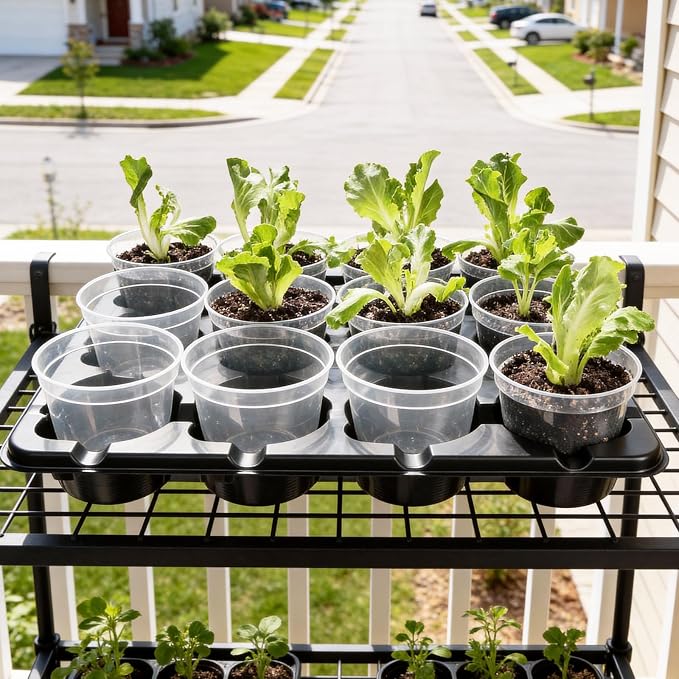 homenote 4 Inch Seed Starting Trays with Humidity Domes for Plants, 4 Pack 12-Cell Seedling Starter Trays, Plant Starter Germination Trays for Pots Seedlings for Indoor,4" Opening Compatible Pots