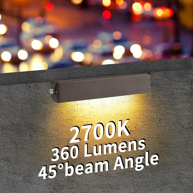 8-Packs 3W 7 Inch LED Hardscape Paver Lighting,12V AC/DC Low Voltage Retaining Wall Lights,LED Landscape Lighting,2700K Soft White Outdoor Step Light,50,000 Hours Lifespan