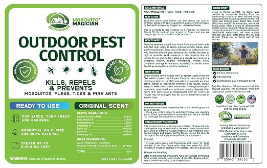 Mosquito Magician Handheld Battery Sprayer Bundle – Includes 2 × 1-Gallon Ready-to-Use Mosquito Spray – Kills Mosquitoes, Fleas & Fire Ants – Adjustable Nozzle for Easy Yard & Patio Application