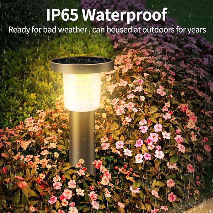 Lightonight Solar Pathway Lights Outdoor 2 Pack, IP65 Waterproof Solar Powered Outdoor Lighting with 3-Color Remote Control, Auto On/Off Landscape Lights for Yard, Garden, Driveway, Patio, Walkway