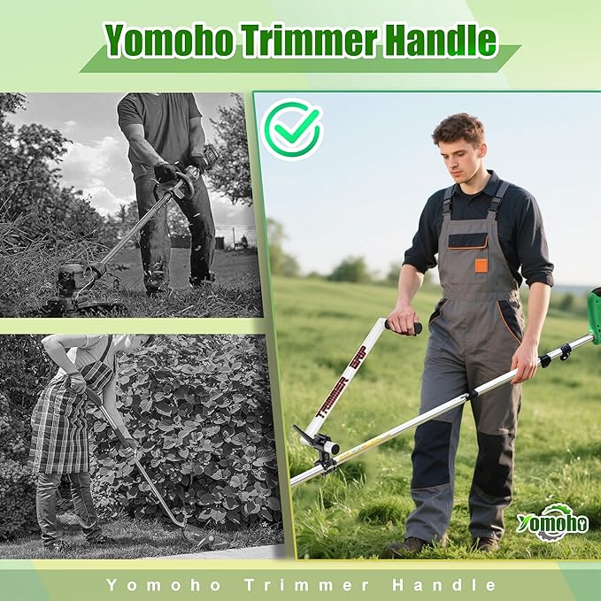 Upgraded Ergonomic Trimmer Grip, String Trimmer Handle, with Trimmer Shoulder Harness, Weed Eater Handle Extension for Trimming, Weedeater Handle Grip for String Trimmer, Lawn Care