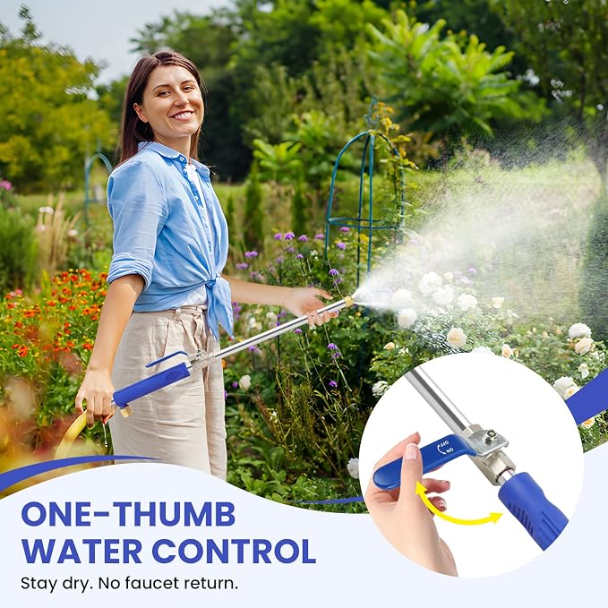 Jet Nozzle for Garden Hose, High Pressure Washer Hose Nozzle, Power Washer Wand with 2 Different Nozzles and Hose Quick Connectors for Car Washing, Garden Cleaning, Patio (Blue)