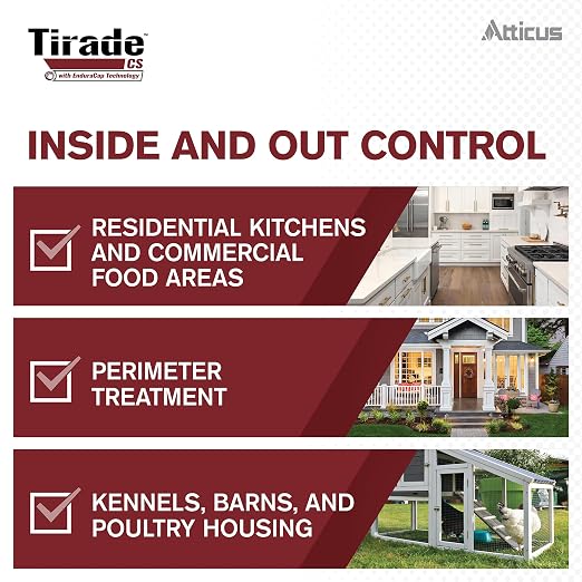 Atticus Tirade CS Insecticide (16 oz) Time-Released Indoor & Outdoor Pest Control for Ants, Flies, Fleas, Mosquitoes and More – 6% Cyfluthrin Liquid Concentrate