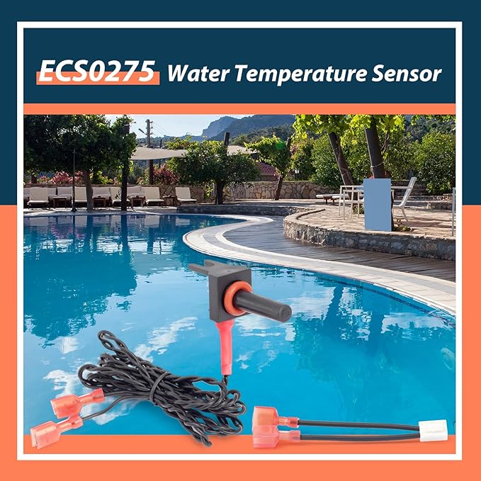 ECS0275 Water Temperature Sensor Compatible with AquaCal Pool Heater Heat Pump, 10K RT Angle Water Temperature Sensor Rreplace STK0127