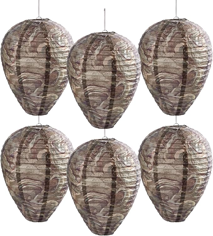 6 Pack Hanging Paper Fake Wasp Nests for Home (Deep Teal)