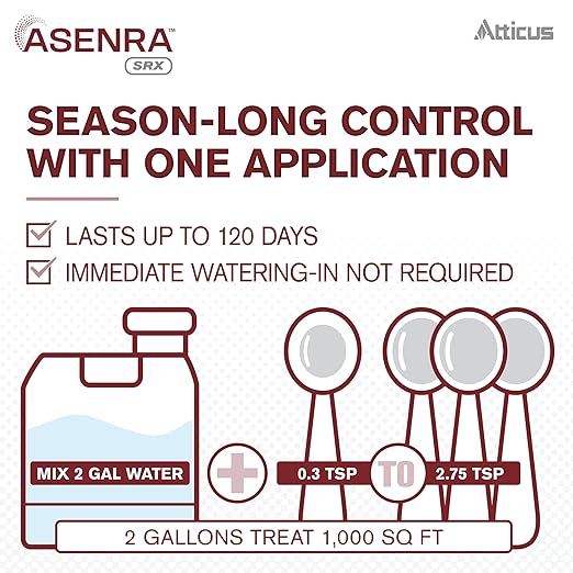 Atticus Asenra SRX (4 OZ) Liquid Grub Control for Lawns, Landscapes - 18.4% Chlorantraniliprole – Kills White Grubs, Caterpillars, Armyworms, Adult Beetles & More (Season-Long Control – 4-Months)