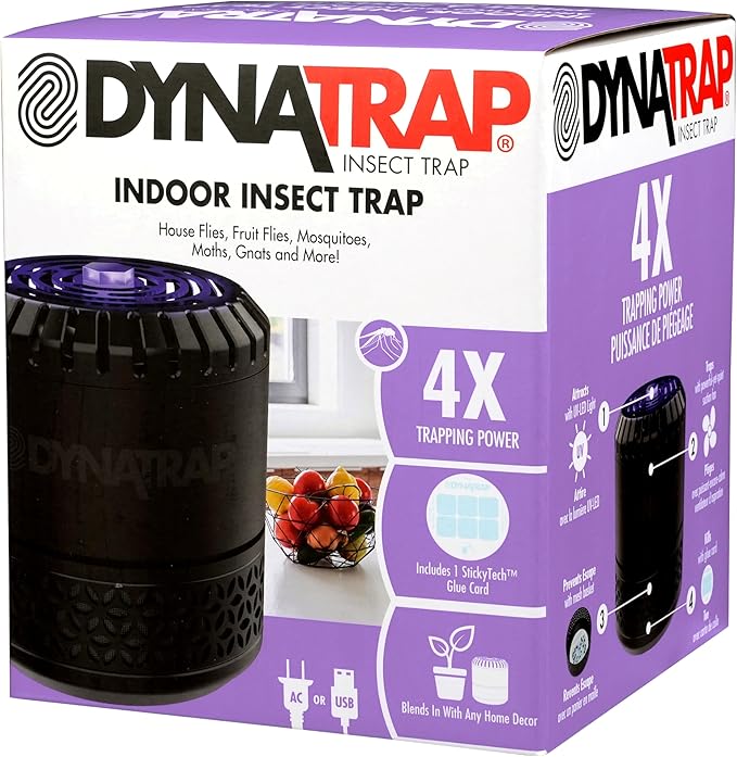 DynaTrap DT152 Indoor Insect Trap and Killer – Catches and Kills Gnats, Flies, Moths & Other Flying Insects (Pack of 6)