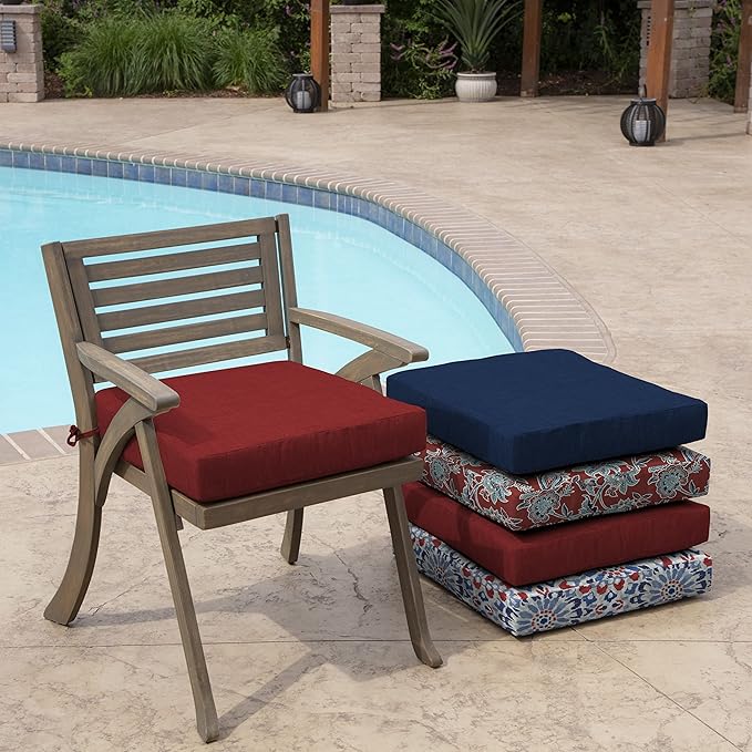 Arden Selections Outdoor Seat Cushion 19 x 19, Ruby Red Leala