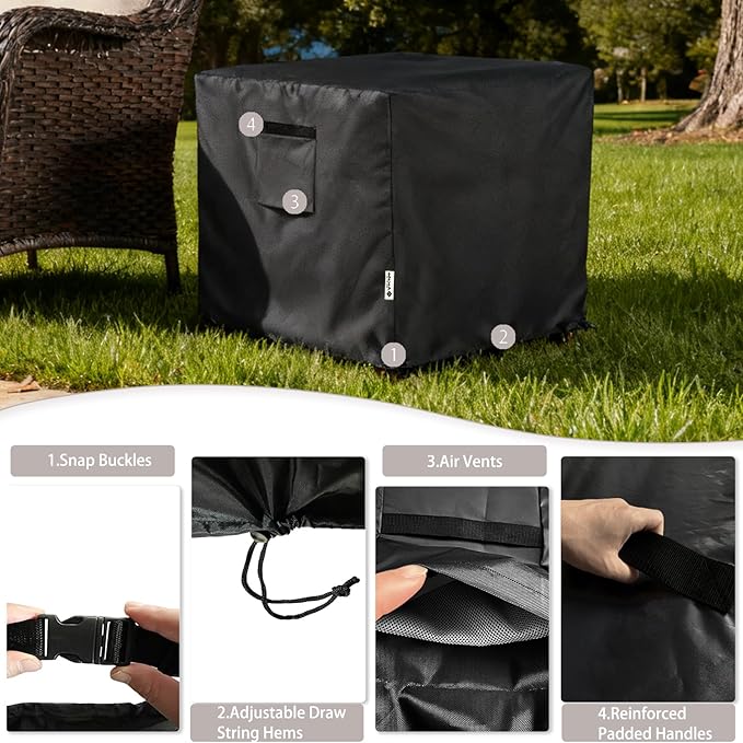 Patio Wicker Side Table Cover,22W x 22D x 18H inch,Waterproof Square Patio Small Side Table Cover,Suitable for 3-Piece Outdoor Wicker Patio Bistro Set Side Table