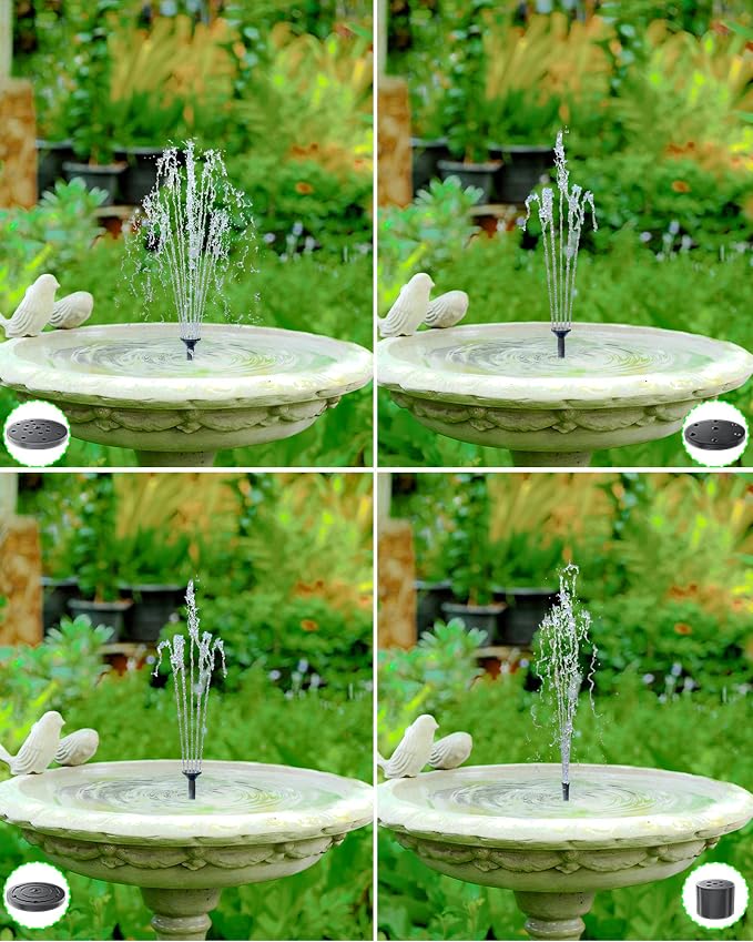 Biling Solar Fountain Pump & Solar Aerator for Pond with 2200 mAh Battery Backup