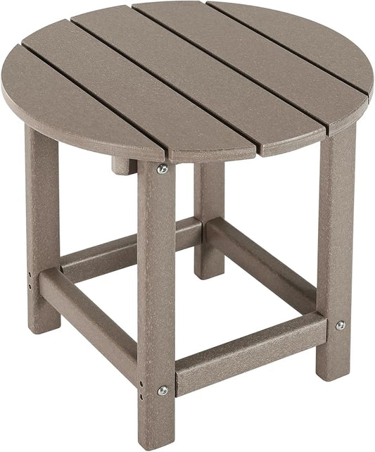 LZRS Adirondack Patio Side Table End Table, Outdoor Coffee Tables for Patio, Backyard,Pool, Indoor Companion, Easy Maintenance & Weather Resistant(Oak)
