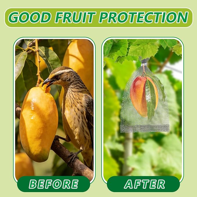 DECYOOL 30 Pack Fruit Protection Wire Mesh Bags, 8 x 12 Inches Stainless Steel Root Protection Bags for Orchard Garden Vegetable Fruits Berries