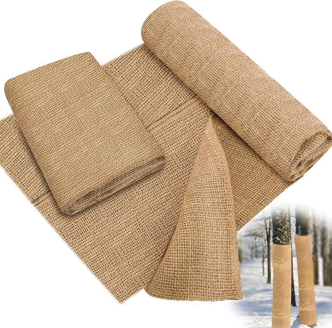 Buryeah 40 Inch x 6.6 ft Burlap Fabrics Roll Natural Burlap Garden Multipurpose Weed Barrier Garden Landscape Blankets Cloth Weed Barrier Fabric Jute for Outdoor Home Craft Shrubs Party Decor