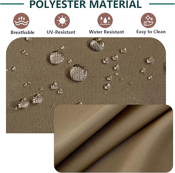 FLYMEI Patio Cushion Covers 24x24x4 Waterproof Outdoor Cushion Cover Replacement 2Packs Outdoor Seat Cushion Slipcover for Rattan Chair Sofa, Dark Taupe