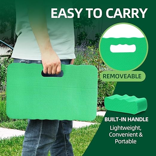 Ohuhu Premium Thick Kneeling Pad, 2-Pack Large Comfortable Gardening Knee Mat with 2 Different Surfaces, Extra Thick Knee Cushion Kneeler for Gardening, Work, Baby Bath, Exercise Perfect Gifts