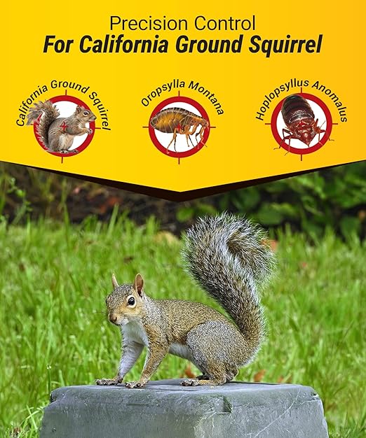 Kaput Ground Squirrel Bait - Effective Fleas & Squirrel Killer with Diphacinone & Imidacloprid - Targeted Pest Control for Outdoor Use, (25 lbs)