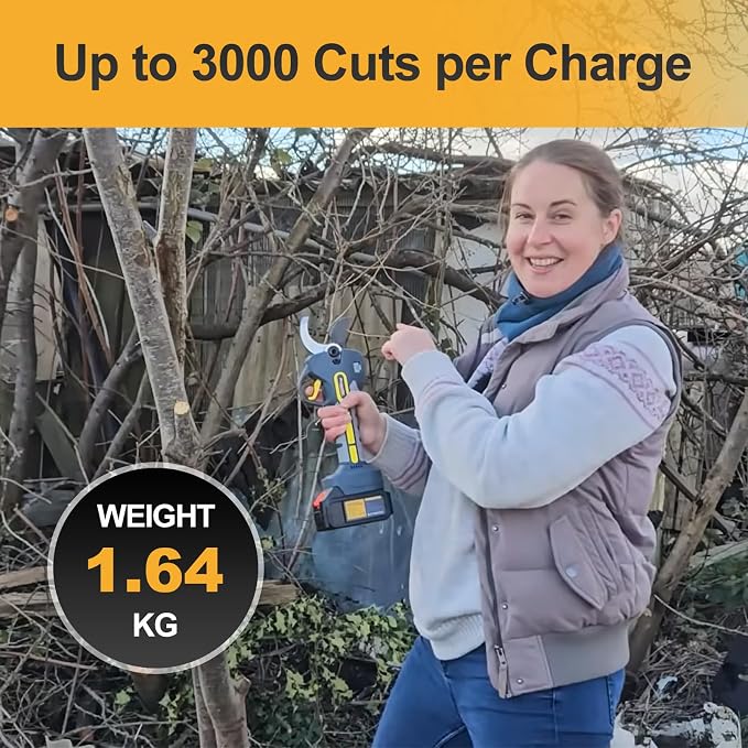 2-in-1 Pole Pruning Shears Cordless, 50mm 2" Cutting Diameter Electric Secateurs & 9.2ft Reach Telescopic Rod Compatible with Makita 18V Battery Powered Pruner Professional for Tree Trimming