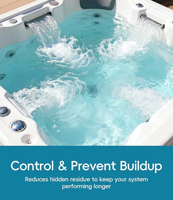 SummerBuddy 5-in-1 Weekly Hot Tub Cleaner, Clarifier, Conditioner – Spa Weekly Care Controls Oils & Residue, Helps Keep Water Balanced All Week – Ideal for All Spa Types (4-Week Kit)
