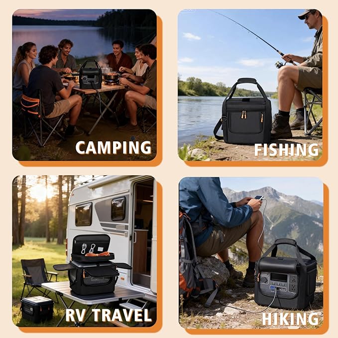 Portable Carrying Bag Compatible with BLUETTI Elite 100 V2/AC70/AC70P& Jackery Explorer 1000 V2，Power Station Storage Case for Accessories & Solar Generator，Adjustable Shoulder Strap（Only Bag）