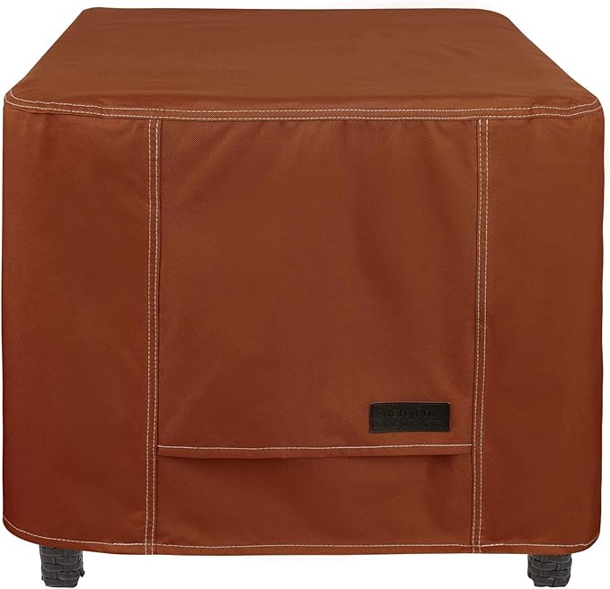 NettyPro Outdoor Patio Side Table Cover 20 x 20 Inch Waterproof Square Ottoman Table Cover All Weather Protection Brown