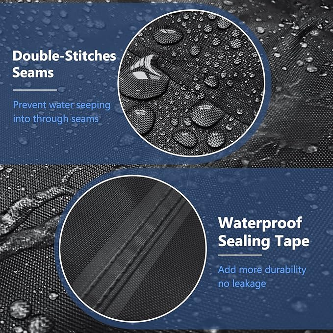 STARTWO Outdoor Furniture Cover Waterproof, 4 Piece Patio Furniture Set Cover 400D for Outside Couch, Lawn Chairs, Coffee Table, Windproof with Buckle Strap, Black