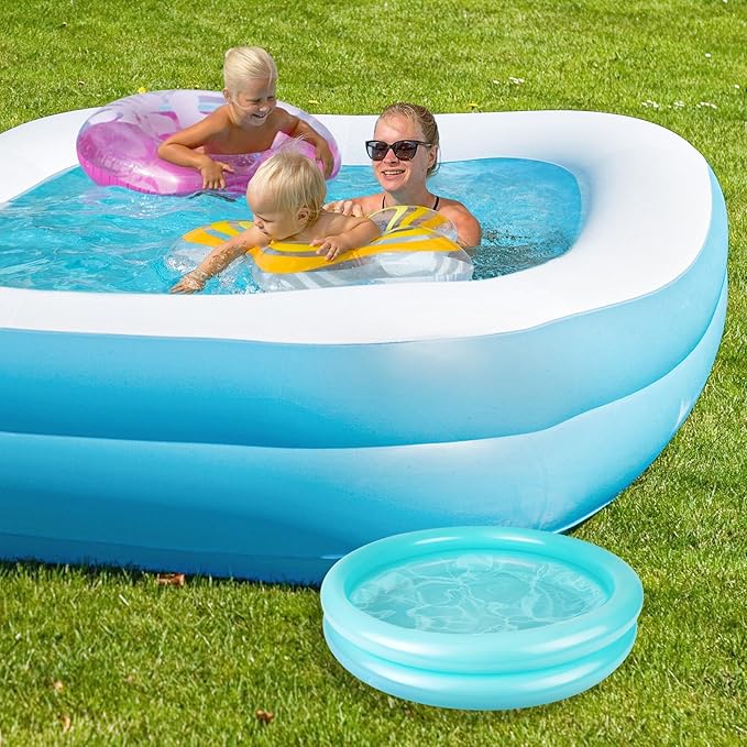 2 Pack Inflatable Pool Foot Bath Basin, Swimming Pool Clean Feet, Foot Soaking Bath Basin for Pool Entry Ladder, Home Spa Treatment for Above Ground Pools, Full-Sized Inflatable Pools