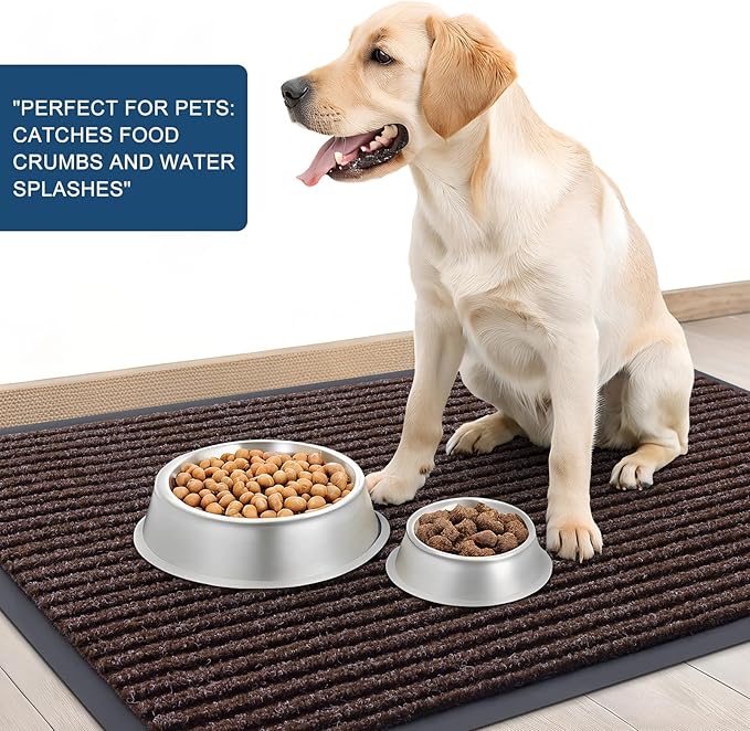 OLANLY Front Door Mat Indoor Outdoor Entrance, 2-Pack 47 x 32 Inch, Waterproof Heavy Duty Doormat, Fade Resistant, Low Profile, Easy Clean Patio Porch Welcome Floor Mats for Entry, Tan