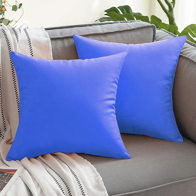 VAKADO Outdoor Waterproof Throw Pillow Covers 20X20 Set of 2 Decorative Blue Patio Furniture Cushion Cases Outside Decor for Couch Garden Bench Porch,Turquoise