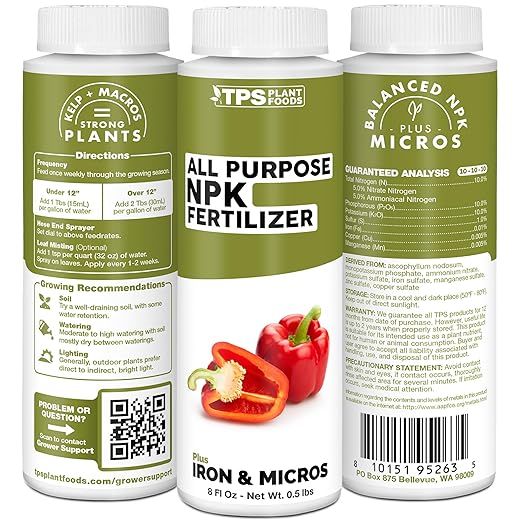 All Purpose NPK Fertilizer – Complete Liquid Plant Food for Balanced Nutrition, Vigorous Growth & Strong Root Development, 8 oz