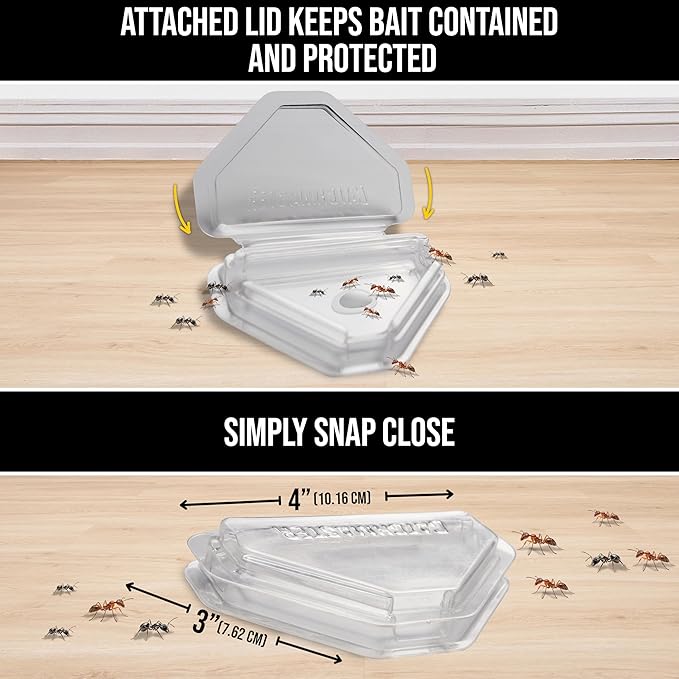 Catchmaster DEFIANT Reusable Heavy Duty Ant Traps Indoor & Outdoor Refill (8 Pack) – Effective Liquid Ant Killer – Bait NOT Included – Multi-Surface, No Mess, Discreet Bait Stations for Pest Control