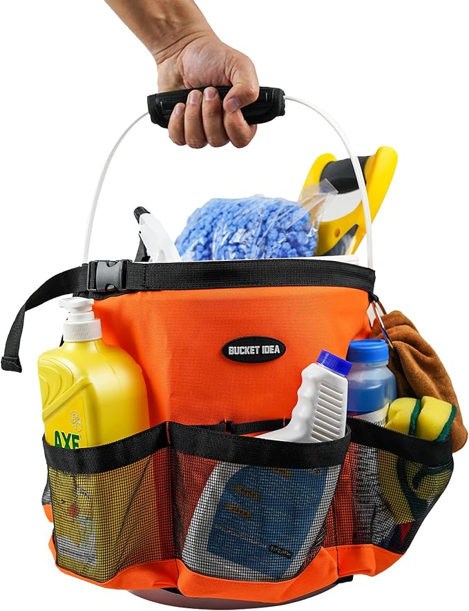 MELOTOUGH Bucket Washing Tool Organizer for a 5 Gallon Bucket Tool Organizer, Garden Kneeling Pad, 1" Thick Soft NBR Foam Kneeling Pads for Gardening, Cleaning, Work - Lightweight & Comfortable
