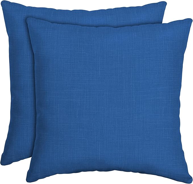 Arden Outdoor Toss Pillow, 2 Pack, 16 x 16, Rain-Proof, Fade Resistant Cobalt Blue Texture