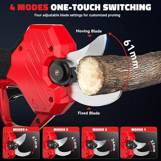 MtiolHig Electric Pruning Shears Compatible with Milwaukee 18v, 26000RPM Cordless Pruning Shears with Brushless Motor, LCD Display, Adjustable Cutting Diameter 0.8-2 Inch for Tree Trimmer (Tool Only)
