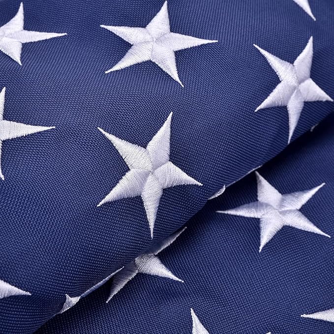 American Flag for Outside 3x5 FT, Deluxe Heavy Duty Spun Polyster, TearProof and Waterproof Super Tough Series, All Weather High Wind USA US Flag with Embroidered Stars, Sewn Stripes, Brass Grommets