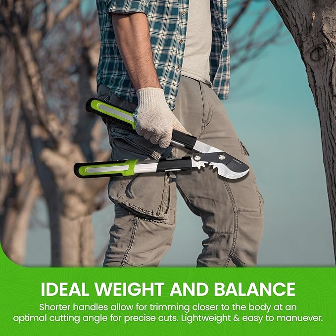 GARDEN GURU Bypass Loppers Tree Trimmer Clipper - 3X Cutting Power Gardening Loppers - Comfort Grip Handles - Carbon Steel Blade – Heavy Duty Branch Cutter –Cut Thick Branches w Ease - 1 Case (30 Pcs)