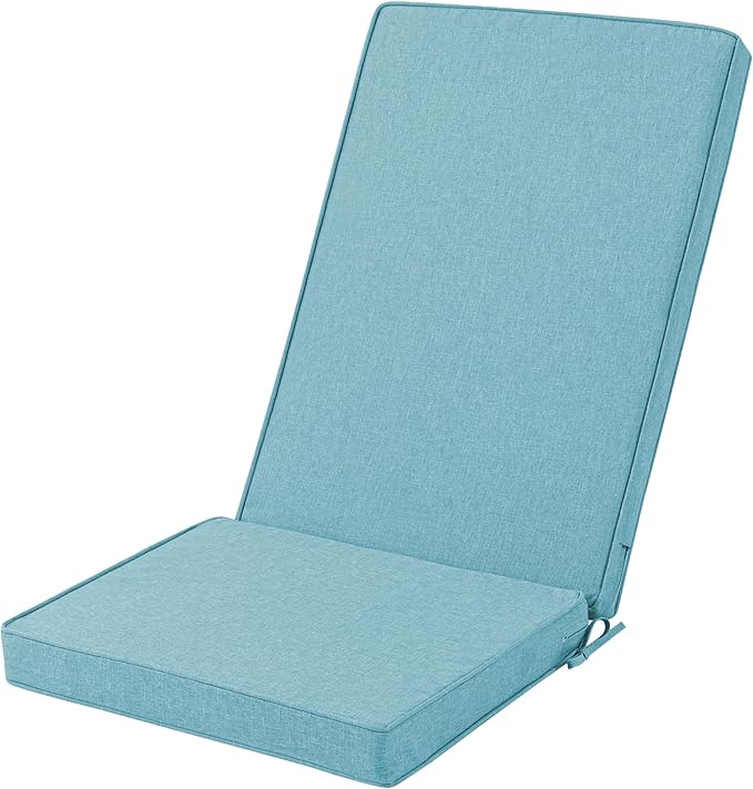 Adirondack Chair Cushion - Removable Cover, Water-Repellent & Fade-Resistant Faux Linen, Securing Straps, Non-Slip Bottom, Fit for Most Outdoor Adirondack & Rocking Chairs - Teal