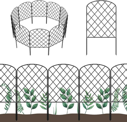 OUSHENG 19 Pack Decorative Garden Fence, Total 20ft(L) x 24in(H) Animal Barrier Border, Rustproof Metal Wire Section Edging Fencing Panel for Outdoor Patio Garden Yard, Arched