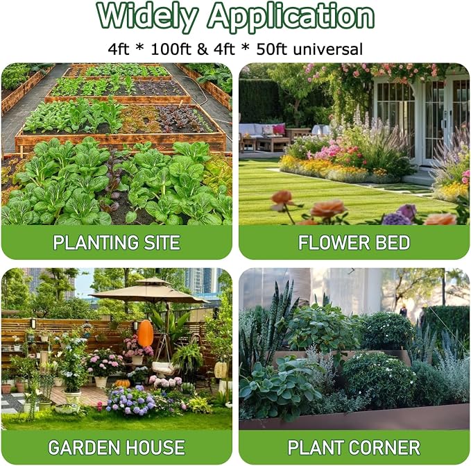 Garden Weed Barrier Landscape Fabric,Weed Block Fabric Heavy Duty 3.2OZ,Woven Mulch for Landscaping Ground Cover Weed Control Fabric, Black Garden Bed Liner
