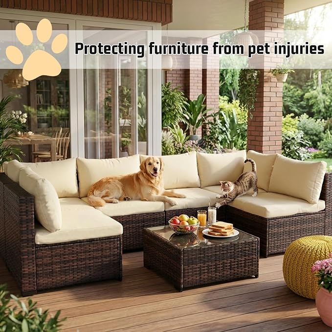 14pcs Outdoor Patio Cushion Covers Replacement, 24" Zippered Outdoor Cushion Covers Waterproof, UV Resistant & Washable Patio Furniture Cushion Covers Waterproof for Patio Sectional, Covers Only Beige