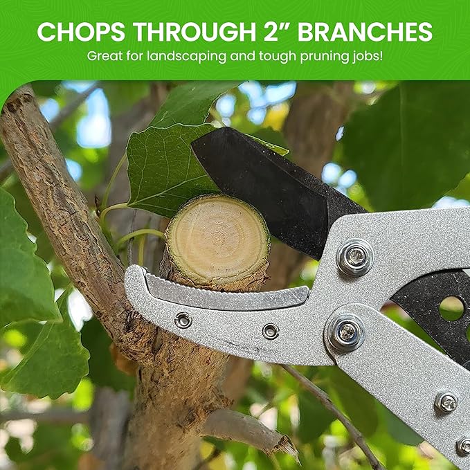 GARDEN GURU Extendable Anvil Lopper Tree Trimmer with Compound Action, Chops Thick Branches with Ease, 28-40”, Non-Stick High Carbon Steel Blade, Heavy Duty Branch Cutter, 2 Inch Clean Cut Capacity