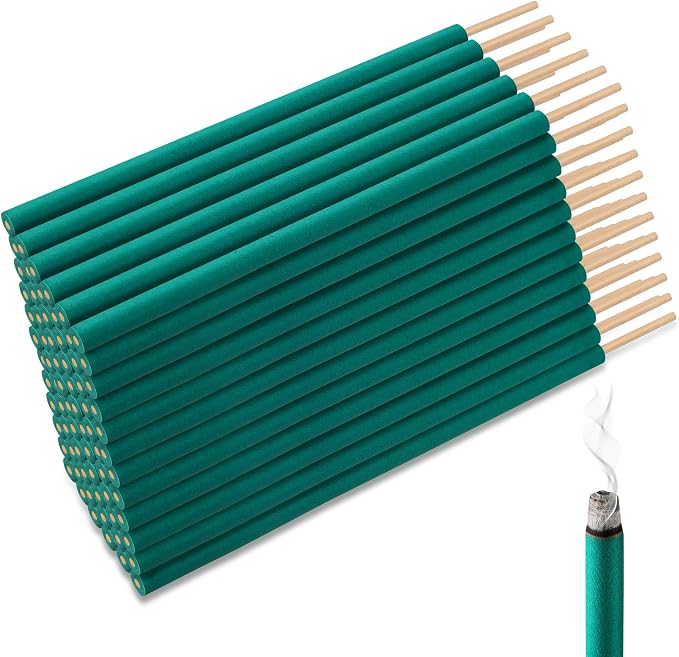 Qualirey 72 Pcs Citronella Incense Sticks, Green Citronella Sticks for Outside Made from Natural Plants, Reaches Up to 12 Feet for Patio Backyard Travel Camping Picnics Swimming Outdoor Activities