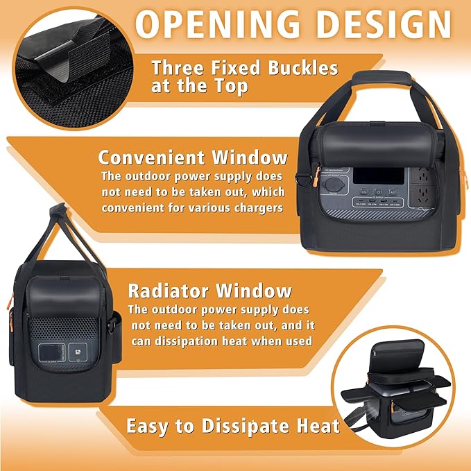 Portable Carrying Bag Compatible with BLUETTI Elite 100 V2/AC70/AC70P& Jackery Explorer 1000 V2，Power Station Storage Case for Accessories & Solar Generator，Adjustable Shoulder Strap（Only Bag）