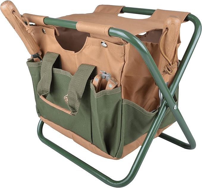 Esschert Design Canvas Tool Bag and Stool Carry-all