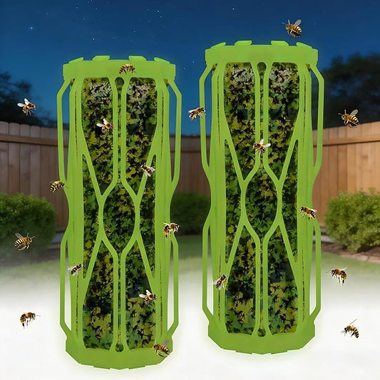 2 Pack Outdoor Fly Trap Indoor for Home with Fluorescent, Wasp Fly Catcher Hunter Killer Fly Traps for Hornet, Gnat, Mosquito, Flying Insect