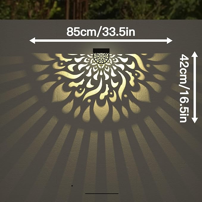 6 Pack Solar Fence Lights Wall lihgts Outdoor Decorations Solar Powered Step Deck Lights Warm Yellow Light Waterproof Decorative Lighting for Garden, Front Door, Backyard