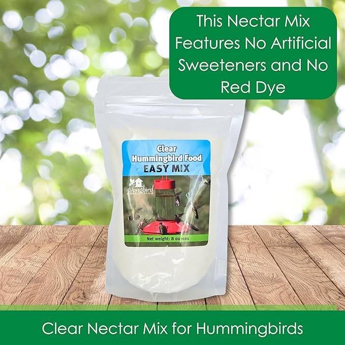 Songbird Essentials Clear Nectar Mix - 8 Ounce Dry Concentrate Makes 48 Ounces - No Boil, All Natural, No Dyes or Sweeteners - Made in USA - Attracts Orioles & Hummingbirds [Pack of 3]